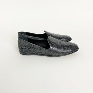 Vince Snake Print Leather Ballet Flats Loafers